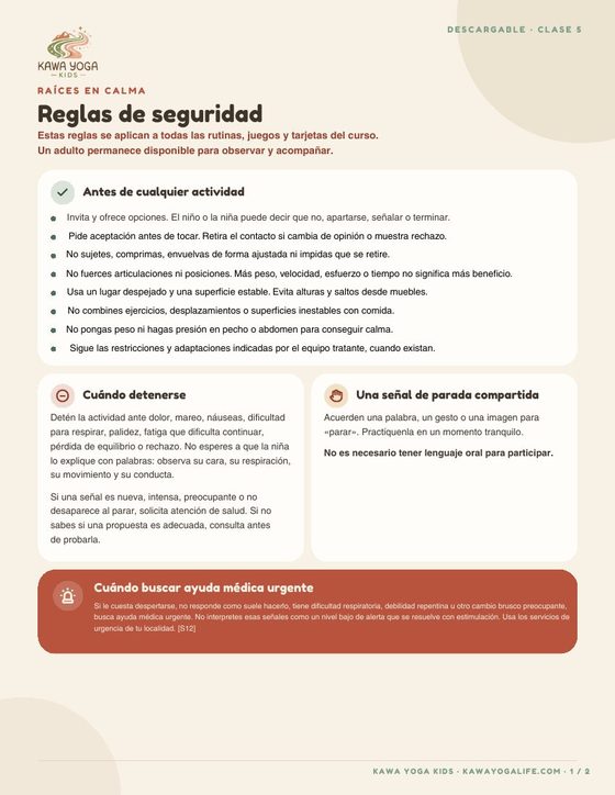 Reglas de seguridad de la Clase 5, página 1
