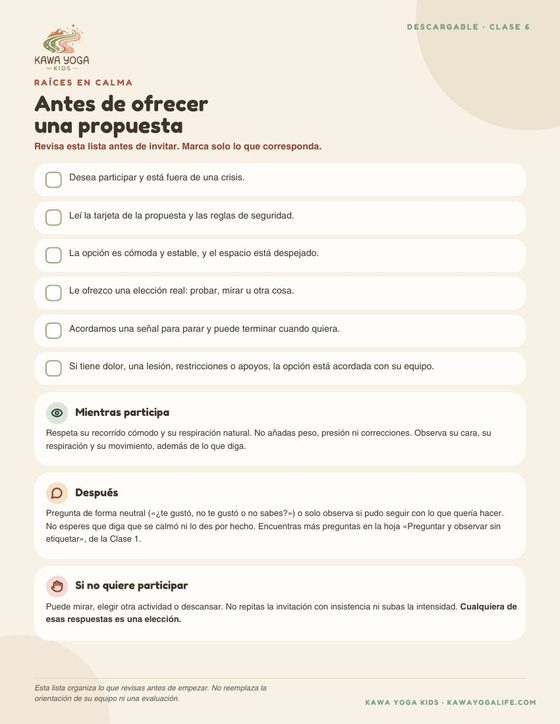 Lista Antes de ofrecer una propuesta de la Clase 6