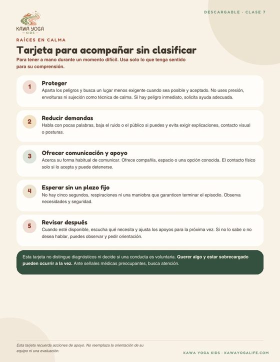 Tarjeta para acompañar sin clasificar de la Clase 7